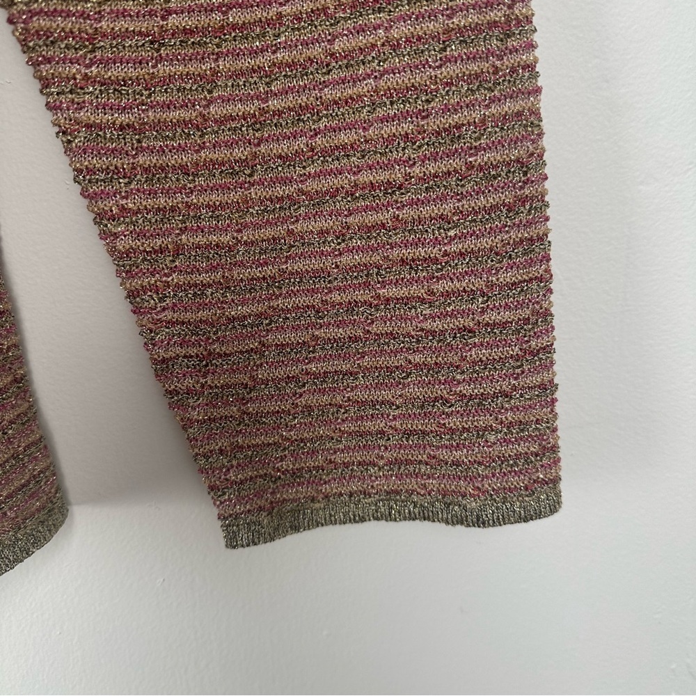 Sigrid Olsen Open Cardigan Size Large Micro Strip… - image 3